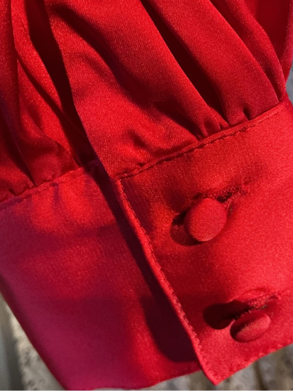 Talbots Red Keyhole Mock-Neck Blouse - Picture 8 of 15